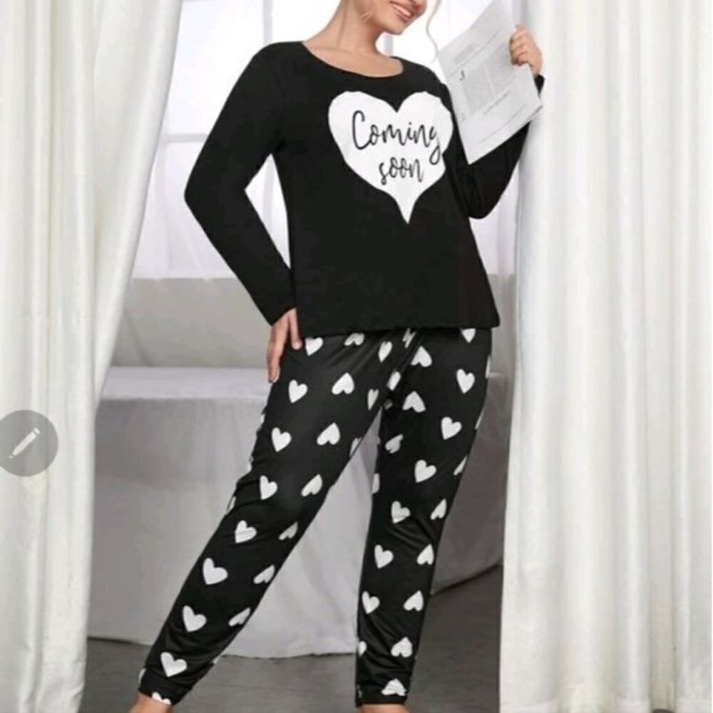 Heart Graphic Print Plus Size